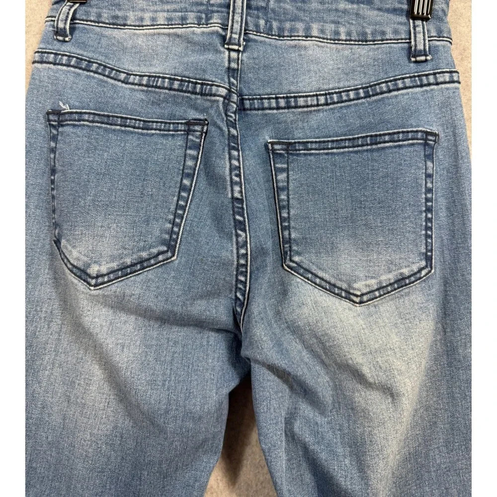 UNIQ By Litz Jeans 25 26 Bell Bottom Extreme Flare Western Festival Boho Raw Hem